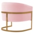 Poltrona Decorativa Sala de Estar Recepção Mavie Base de Ferro Dourado Suede Rosa Bebe - Amarena Móveis