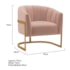 Poltrona Decorativa Sala de Estar Recepção Mavie Base de Ferro Dourado Suede Rose - Amarena Móveis