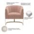 Poltrona Decorativa Sala de Estar Recepção Mavie Base de Ferro Dourado Suede Rose - Amarena Móveis