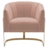 Poltrona Decorativa Sala de Estar Recepção Mavie Base de Ferro Dourado Suede Rose - Amarena Móveis