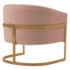 Poltrona Decorativa Sala de Estar Recepção Mavie Base de Ferro Dourado Suede Rose - Amarena Móveis