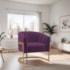 Poltrona Decorativa Sala de Estar Recepção Mavie Base de Ferro Dourado Suede Roxo - Amarena Móveis