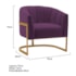 Poltrona Decorativa Sala de Estar Recepção Mavie Base de Ferro Dourado Suede Roxo - Amarena Móveis