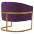 Poltrona Decorativa Sala de Estar Recepção Mavie Base de Ferro Dourado Suede Roxo - Amarena Móveis