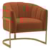 Poltrona Decorativa Sala de Estar Recepção Mavie Base de Ferro Dourado Suede Terracota - Amarena Móveis