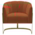 Poltrona Decorativa Sala de Estar Recepção Mavie Base de Ferro Dourado Suede Terracota - Amarena Móveis