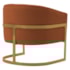 Poltrona Decorativa Sala de Estar Recepção Mavie Base de Ferro Dourado Suede Terracota - Amarena Móveis