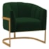 Poltrona Decorativa Sala de Estar Recepção Mavie Base de Ferro Dourado Suede Verde - Amarena Móveis