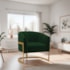 Poltrona Decorativa Sala de Estar Recepção Mavie Base de Ferro Dourado Suede Verde - Amarena Móveis