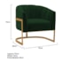 Poltrona Decorativa Sala de Estar Recepção Mavie Base de Ferro Dourado Suede Verde - Amarena Móveis