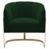 Poltrona Decorativa Sala de Estar Recepção Mavie Base de Ferro Dourado Suede Verde - Amarena Móveis