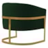 Poltrona Decorativa Sala de Estar Recepção Mavie Base de Ferro Dourado Suede Verde - Amarena Móveis