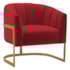 Poltrona Decorativa Sala de Estar Recepção Mavie Base de Ferro Dourado Suede Vermelho - Amarena Móveis