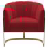 Poltrona Decorativa Sala de Estar Recepção Mavie Base de Ferro Dourado Suede Vermelho - Amarena Móveis