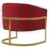 Poltrona Decorativa Sala de Estar Recepção Mavie Base de Ferro Dourado Suede Vermelho - Amarena Móveis