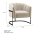 Poltrona Decorativa Sala de Estar Recepção Mavie Base de Ferro Preto Bouclé Bege - Amarena Móveis