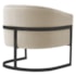 Poltrona Decorativa Sala de Estar Recepção Mavie Base de Ferro Preto Bouclé Bege - Amarena Móveis