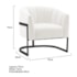 Poltrona Decorativa Sala de Estar Recepção Mavie Base de Ferro Preto Bouclé Branco - Amarena Móveis