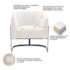 Poltrona Decorativa Sala de Estar Recepção Mavie Base de Ferro Preto Bouclé Branco - Amarena Móveis