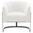 Poltrona Decorativa Sala de Estar Recepção Mavie Base de Ferro Preto Bouclé Branco - Amarena Móveis