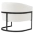 Poltrona Decorativa Sala de Estar Recepção Mavie Base de Ferro Preto Bouclé Branco - Amarena Móveis