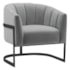 Poltrona Decorativa Sala de Estar Recepção Mavie Base de Ferro Preto Bouclé Cinza - Amarena Móveis