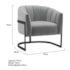 Poltrona Decorativa Sala de Estar Recepção Mavie Base de Ferro Preto Bouclé Cinza - Amarena Móveis