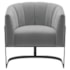 Poltrona Decorativa Sala de Estar Recepção Mavie Base de Ferro Preto Bouclé Cinza - Amarena Móveis