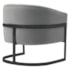 Poltrona Decorativa Sala de Estar Recepção Mavie Base de Ferro Preto Bouclé Cinza - Amarena Móveis