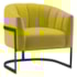 Poltrona Decorativa Sala de Estar Recepção Mavie Base de Ferro Preto Suede Amarelo - Amarena Móveis