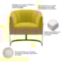 Poltrona Decorativa Sala de Estar Recepção Mavie Base de Ferro Preto Suede Amarelo - Amarena Móveis