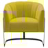 Poltrona Decorativa Sala de Estar Recepção Mavie Base de Ferro Preto Suede Amarelo - Amarena Móveis
