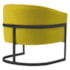 Poltrona Decorativa Sala de Estar Recepção Mavie Base de Ferro Preto Suede Amarelo - Amarena Móveis