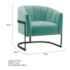 Poltrona Decorativa Sala de Estar Recepção Mavie Base de Ferro Preto Suede Azul Ciano - Amarena Móveis