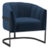 Poltrona Decorativa Sala de Estar Recepção Mavie Base de Ferro Preto Suede Azul Marinho - Amarena Móveis