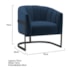 Poltrona Decorativa Sala de Estar Recepção Mavie Base de Ferro Preto Suede Azul Marinho - Amarena Móveis