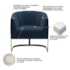 Poltrona Decorativa Sala de Estar Recepção Mavie Base de Ferro Preto Suede Azul Marinho - Amarena Móveis