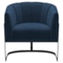 Poltrona Decorativa Sala de Estar Recepção Mavie Base de Ferro Preto Suede Azul Marinho - Amarena Móveis