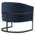 Poltrona Decorativa Sala de Estar Recepção Mavie Base de Ferro Preto Suede Azul Marinho - Amarena Móveis