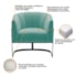 Poltrona Decorativa Sala de Estar Recepção Mavie Base de Ferro Preto Suede Azul Tiffany - Amarena Móveis