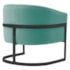 Poltrona Decorativa Sala de Estar Recepção Mavie Base de Ferro Preto Suede Azul Tiffany - Amarena Móveis