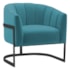 Poltrona Decorativa Sala de Estar Recepção Mavie Base de Ferro Preto Suede Azul Turquesa - Amarena Móveis