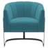 Poltrona Decorativa Sala de Estar Recepção Mavie Base de Ferro Preto Suede Azul Turquesa - Amarena Móveis