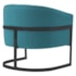 Poltrona Decorativa Sala de Estar Recepção Mavie Base de Ferro Preto Suede Azul Turquesa - Amarena Móveis