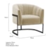 Poltrona Decorativa Sala de Estar Recepção Mavie Base de Ferro Preto Suede Bege - Amarena Móveis