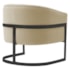 Poltrona Decorativa Sala de Estar Recepção Mavie Base de Ferro Preto Suede Bege - Amarena Móveis