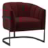 Poltrona Decorativa Sala de Estar Recepção Mavie Base de Ferro Preto Suede Bordo - Amarena Móveis