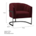 Poltrona Decorativa Sala de Estar Recepção Mavie Base de Ferro Preto Suede Bordo - Amarena Móveis
