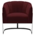Poltrona Decorativa Sala de Estar Recepção Mavie Base de Ferro Preto Suede Bordo - Amarena Móveis