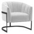 Poltrona Decorativa Sala de Estar Recepção Mavie Base de Ferro Preto Suede Branco - Amarena Móveis